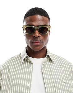 Квадратные солнцезащитные очки цвета хаки ASOS DESIGN