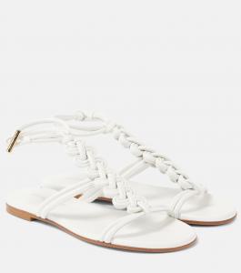 Плетеные кожаные гладиаторские сандалии Capua Gianvito Rossi, белый