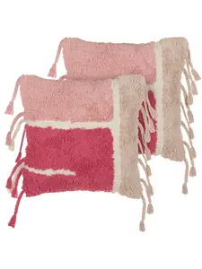 Декоративная подушка Beliani 2er Set Deko BISTORTA, цвет rosa/weiß