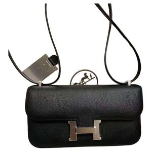 Кожаная плечевая сумка через плечо Epsom 89 Noir Black HERMES