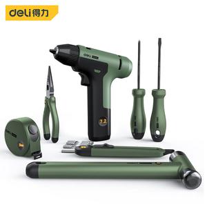 Deli Deli бытовой электроинструмент, набор литиевых электродрелей 7,2 В HT0208L, набор литиевых электродрелей из 8 предметов