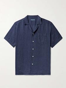 Льняная рубашка Angelo Camp-Collar Frescobol Carioca, синий