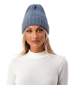 Женская уютная эластичная трикотажная шапка-бини с манжетами Marcus Adler, коричневый/бежевый