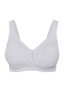 Мягкий бюстгальтер, широкие бретели, полная чашка, декоративный бантик, женский susa, белый