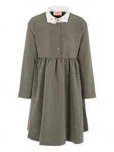 Платье с воротником и длинными рукавами Vivetta, серый