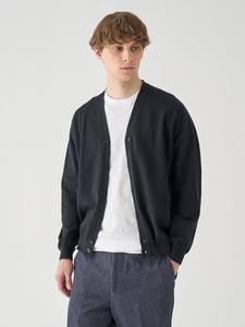 Вязаный кардиган из хлопка с V-образным вырезом | S4889 | 24G СОВРЕМЕННЫЙ КРОЙ