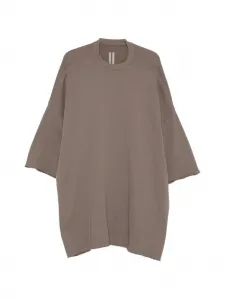 Футболка Tommy T с необработанными краями Rick Owens, коричневый