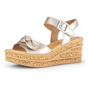 Босоножки Gabor на танкетке, летняя обувь, босоножки, танкетка, с функциями Gabor Best Fitting, цвет Goldfarben