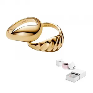 Pandora Позолоченное кольцо из медного серебряного сплава Women's Yellow