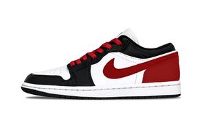 Jordan Баскетбольные кроссовки Air 1 Dark Night Rose с низким верхом, износостойкие, винтажные, унисекс, черно-красные