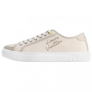 LOUIS VUITTON Женские низкие парусиновые туфли Lagoon, белые