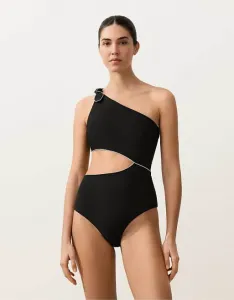 Черное трикини с асимметричной окантовкой OYSHO