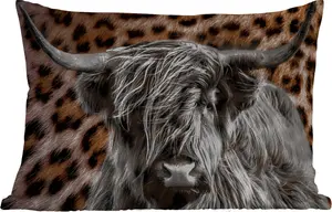 Подушка для улицы с изображением шотландского высокогорного скота, пантеры, животных, 50 x 30 см, водонепроницаемая, подушка для отдыха, подушка для дивана, украшение для гостиной MuchoWow