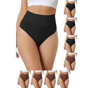 9 пар женских трусиков-стрингов с высокой посадкой, невидимые, эластичные, удобное белье Inspire Chic, Dark Brown Black