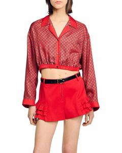 Рубашка с принтом в виде шарфа Sandro, красный