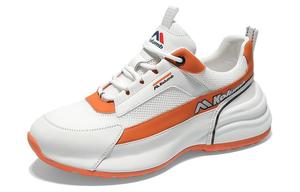 Скользоустойчивые и дышащие повседневные туфли мужские бело-оранжевые KOLUMB