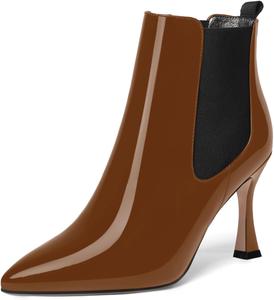 Женские вечерние ботильоны SKYSTERRY с застежкой на липучке, зауженным носком, высоким каблуком типа «катушка» 3,3 дюйма