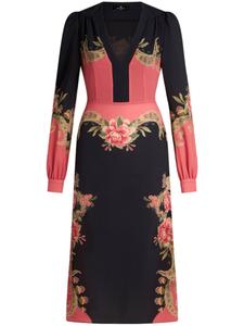 ETRO платье миди с цветочным принтом, синий