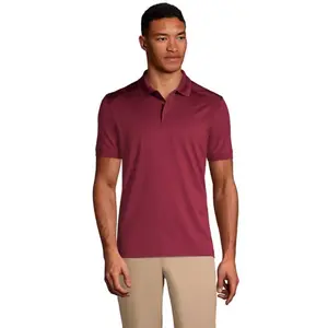 Мужская поло с коротким рукавом быстросохнущая UPF 50 Lands' End, бургундия