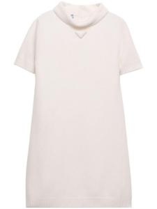 Шерстяное платье мини Prada, нейтральный цвет