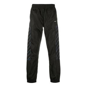 Брюки stripe nylon training long pants black Off-White, черный