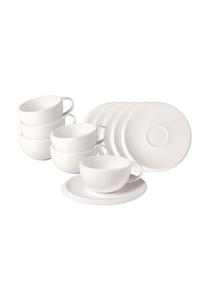 Белые кофейные чашки с блюдцами newmoon 190 мл набор 6 шт Newmoon Villeroy & Boch