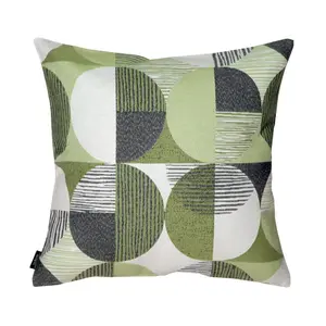 Наволочка Санторини легкая в уходе Homing, темно-зеленый/светло-зеленый/белый