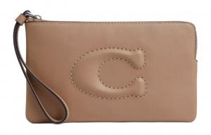 Кошелек-браслет Coach из гладкой кожи малого размера для женщин серебристый и цвет тауп