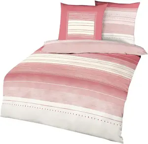 Комплект постельного белья Linon Renforcé 135x200 см, 2 предмета, цвет: розовое дерево, розово-бежевый, с оттенком белого, хлопок Kaeppel