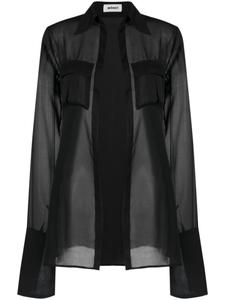 Mônot прозрачная рубашка из ткани жоржет, черный