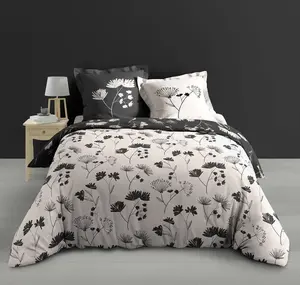 Постельное белье из хлопка с черным рисунком, IRIS, 240 х 220 см Douceur d'interieur