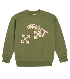 Толстовка arrows из хлопкового джерси Off-White Kids, зеленый