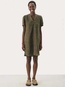 Мини-платье из льняной смеси aminase Part Two, цвет Kalamata
