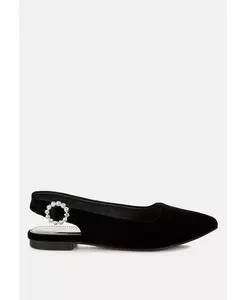 Dolan Velvet Slingback Туфли на плоской подошве женские сандалии London Rag, черный