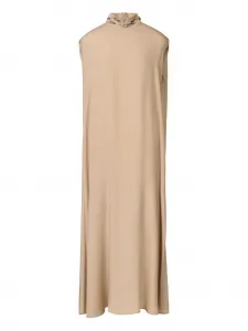 Декорированное платье макси с высоким воротником Fabiana Filippi, нейтральный