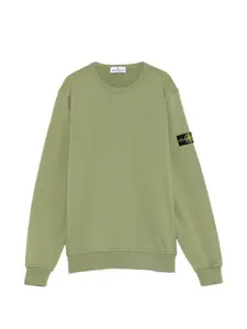 Толстовка с нашивками Stone Island Junior, зеленый