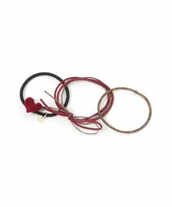 Набор из 3 резинок для волос в форме сердца с бархатным покрытием Niko And ..., цвет Red(30)