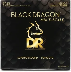 D.R Strings Струны для бас-гитары DR Strings DBSMB-45 Black Dragon - .045-.105, средние, многомасштабные