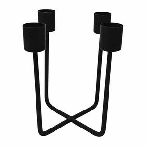 Подсвечник LaLe Living Quattra, 13x15x13 см, черный