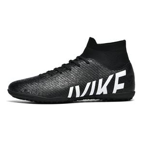 Футбольные бутсы для детей и подростков с противоскользящей подошвой, легкие, амортизирующие, с высоким верхом CAMKIDS, черный