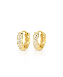 Серьги-Кольца Chrissy Pave Huggie Hoop Ben Oni, gold