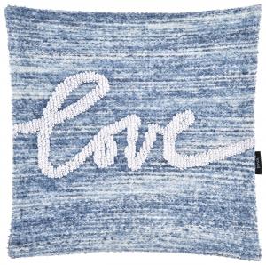 Чехол для подушки "Любовь" 45/45 см Novel, синий/кремовый