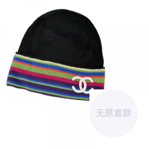 Chanel Вязаная тканевая шапка-бини для женщин, черный