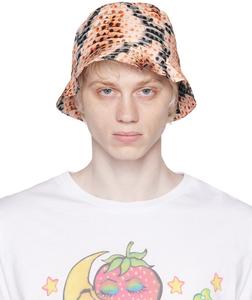 Бежевая шляпа-ведро со змеиным принтом Endless Joy