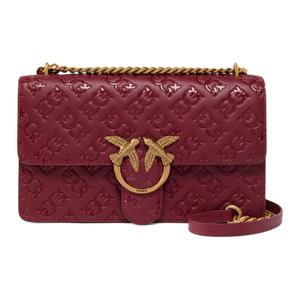 Сумка через плечо LOVE Series из коровьей кожи для женщин, бордовый PINKO, Set (Bag+Dust Bag)