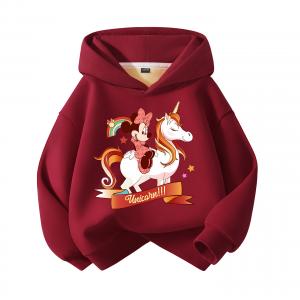 Детская толстовка с капюшоном, утепленные и на флисовой подкладке Disney, [thickened and fleece-lined]di du ma mi ni бордовый