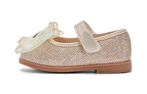 Низкие детские кожаные туфли для детей 3–7 лет DAVE&BELLA, золотой
