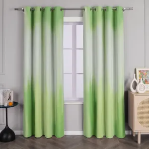 Плотные шторы с люверсами, затемняющие (1 шт.), градиентные шторы с люверсами, зеленые, ШxВ 145x135 см Joyswahl