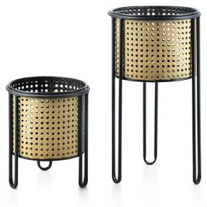 Цветочный горшок Mondex mit Füßen Swen 2 шт, черный