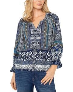 Блуза Liverpool Los Angeles 3/4, цвет Blue Shibori Multi